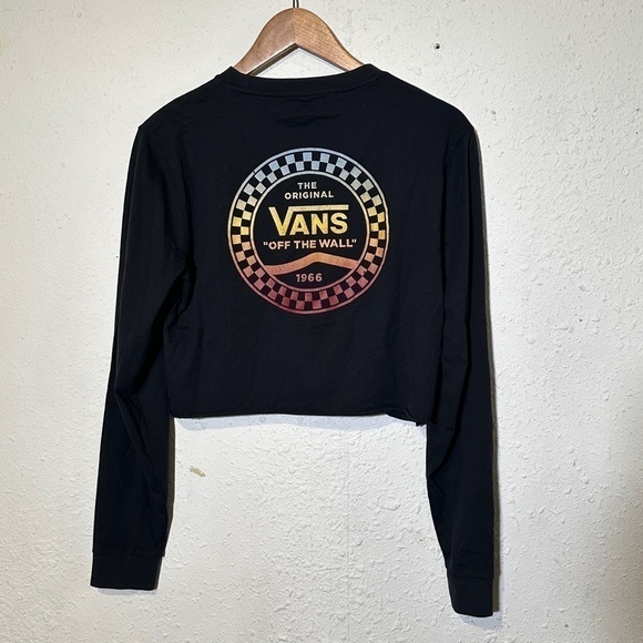 Vans Wind It Cropped Rainbow Graphic Long Sleeve Top Size Medium Women - Picture 8 of 12